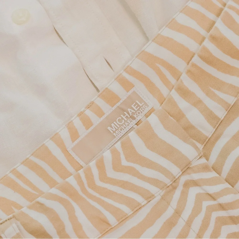 Michael Kors Cream and White Zebra Print Women's Shorts
